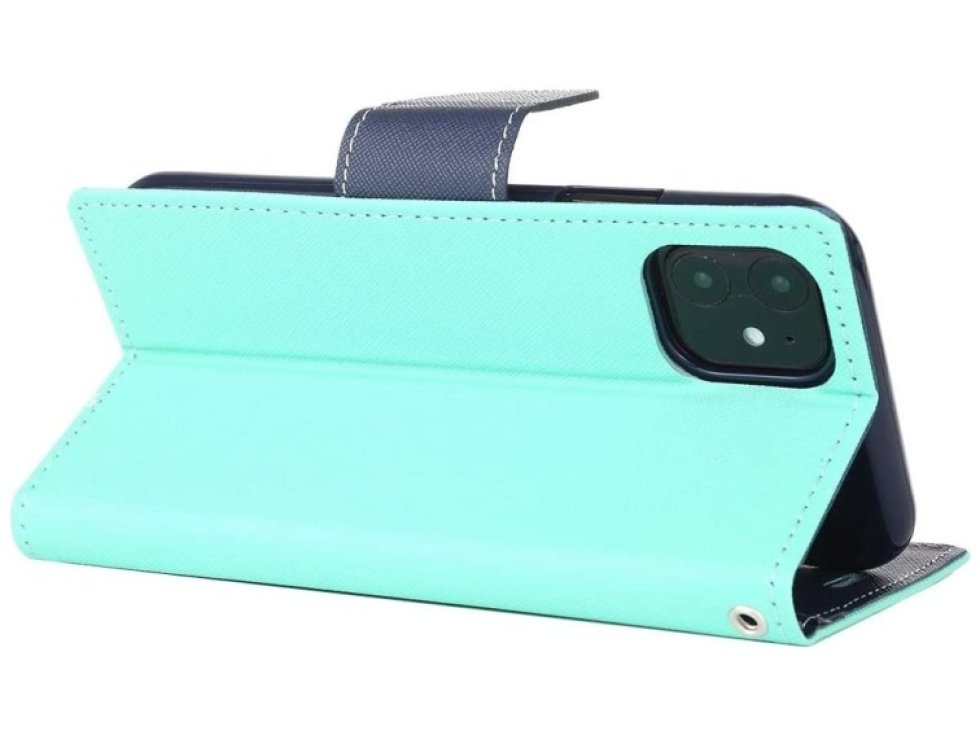 Pouzdro na iPhone 11 - Mercury, Fancy Diary Mint/Navy