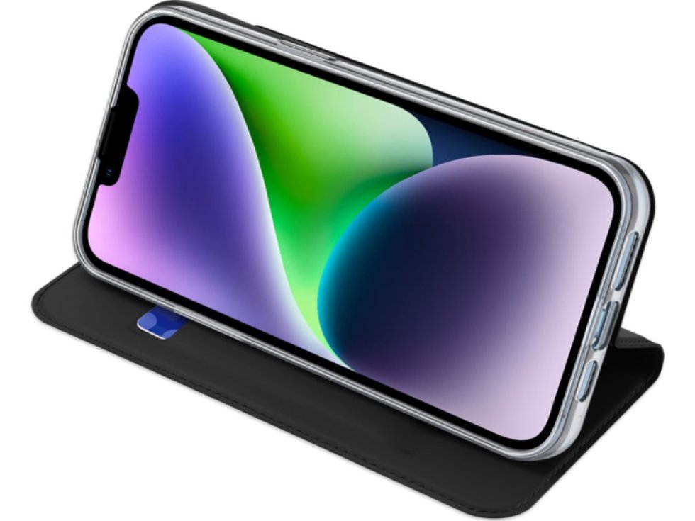 Knížkové pouzdro na iPhone 15 PLUS - DuxDucis, SkinPro Black