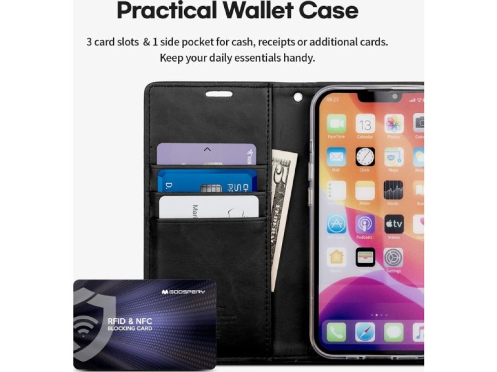 Ochranné pouzdro pro iPhone 13 Pro MAX - Mercury, Bluemoon Diary Black