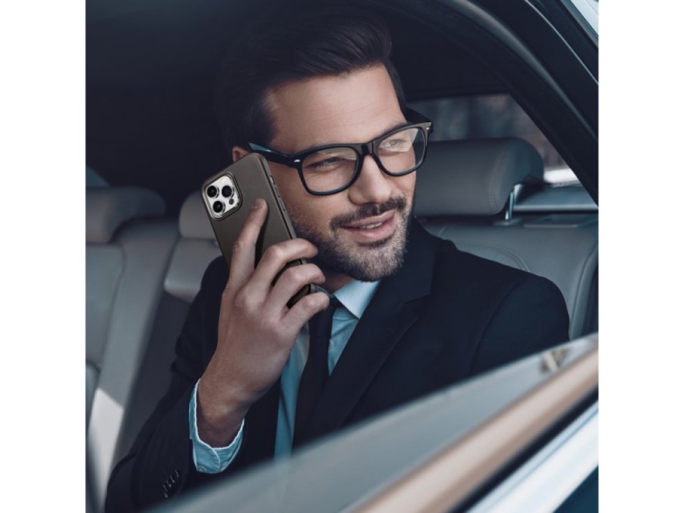 Kožený kryt na iPhone 14 Pro MAX - DuxDucis, Naples with MagSafe Coffee