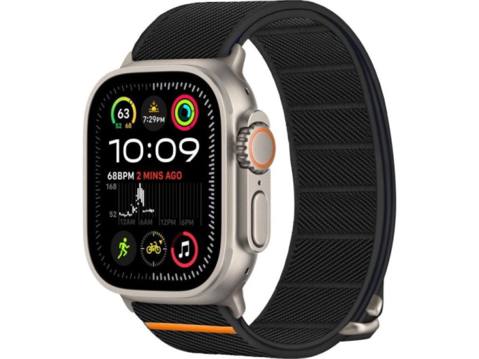 Řemínek na Apple Watch 44mm / 45mm / 46mm / 49mm - Tech-Protect, Nylon Slip Black