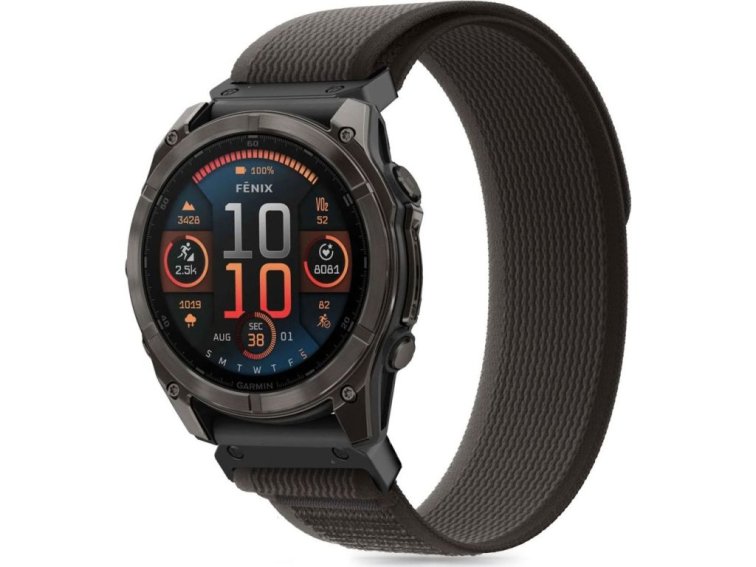 Řemínek pro Garmin Fenix 5X / 5X PLUS / 6X / 6X PRO / 7X / 8 (51mm) - Tech-Protect, Nylon Black/Orange