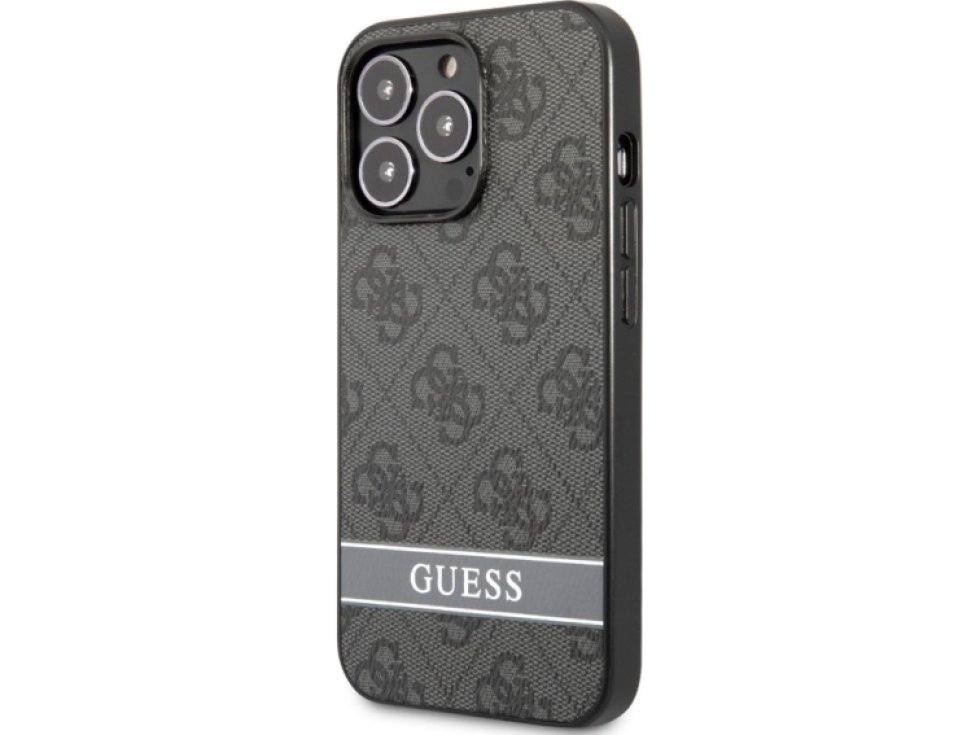 Ochranný kryt pro iPhone 13 Pro MAX - Guess, 4G Stripe Gray GUHCP13XP4SNK