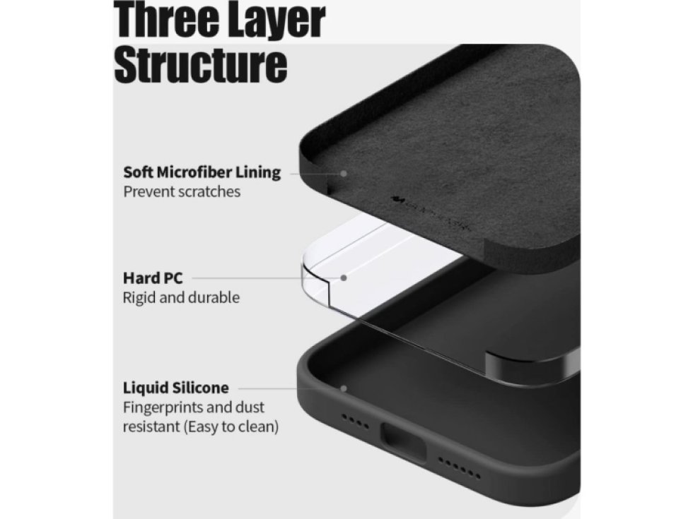 Ochranný kryt pro iPhone 14 Pro - Mercury, Silicone Black