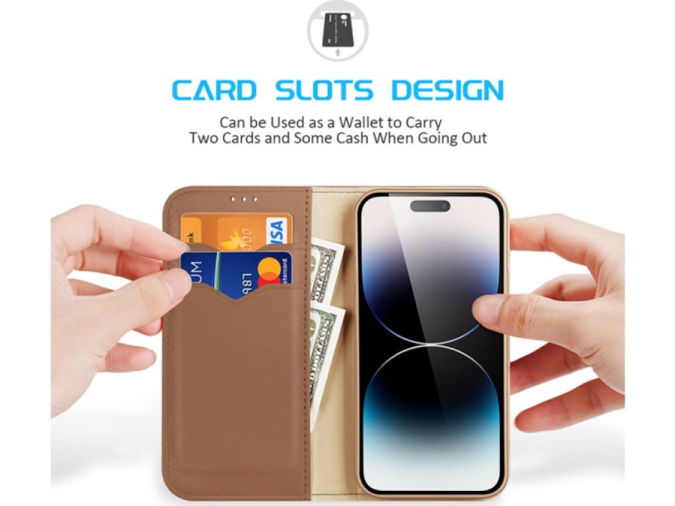 Knížkové pouzdro na iPhone 14 Pro MAX - DuxDucis, Hivo Brown