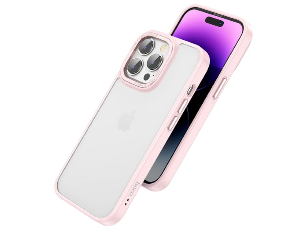 Ochranný kryt pro iPhone 14 Pro MAX - Hoco, GoldenShield Pink