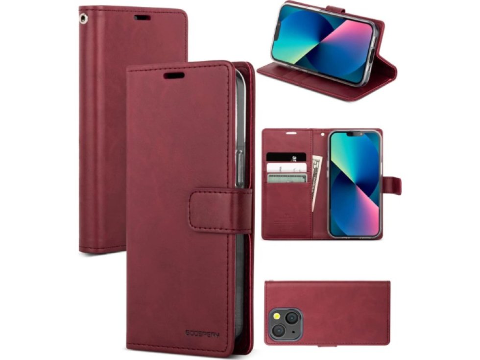 Ochranné pouzdro pro iPhone 13 - Mercury, Bluemoon Diary Wine