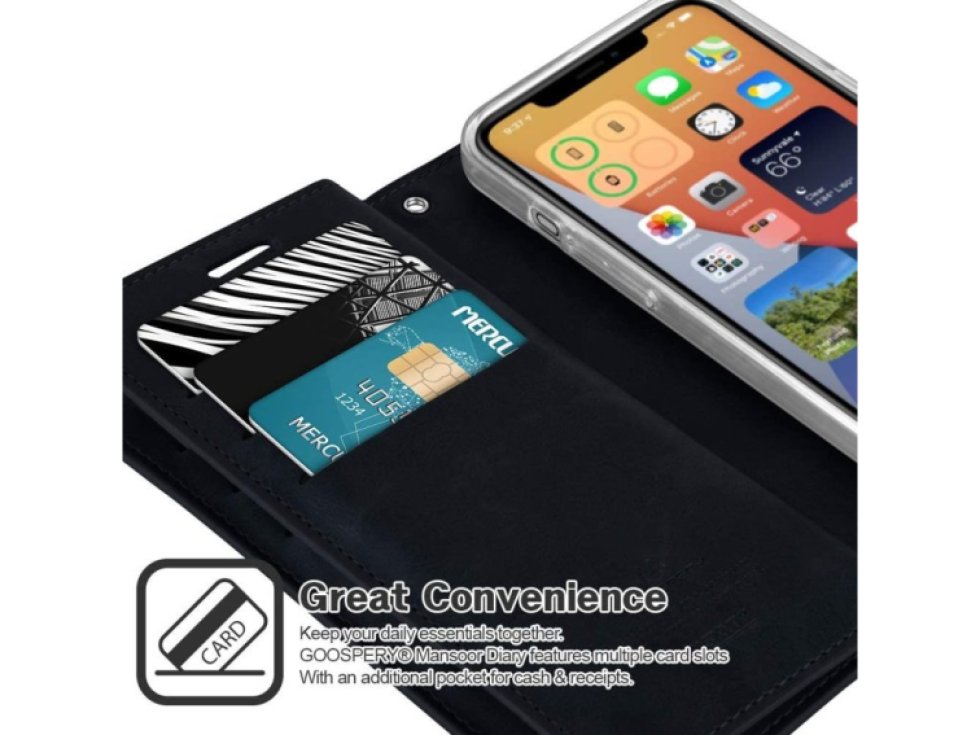 Knížkové pouzdro na iPhone 12 / 12 Pro - Mercury, Mansoor Diary Navy