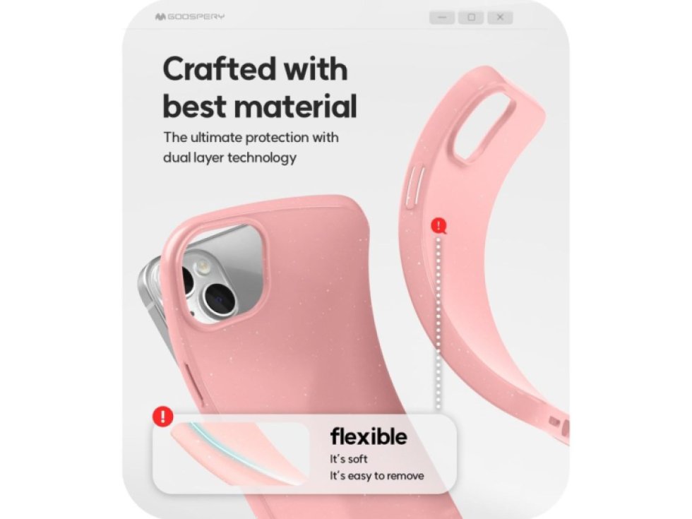 Ochranný kryt na iPhone 15 PLUS - Mercury, Jelly Pink