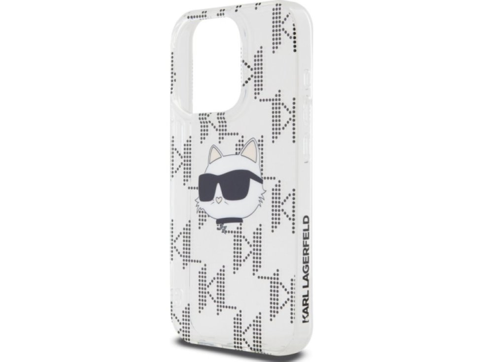 Ochranný kryt na iPhone 15 Pro MAX - Karl Lagerfeld, IML Electroplated Choupette Head Transparent KLHCP15XHKLPCHT