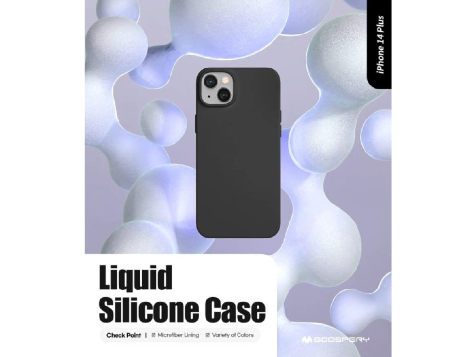 Ochranný kryt pro iPhone 14 PLUS - Mercury, Silicone Black