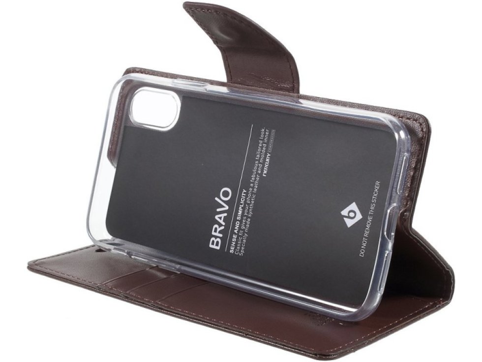 Pouzdro / kryt pro iPhone XS / X - Mercury, Bravo Diary BROWN