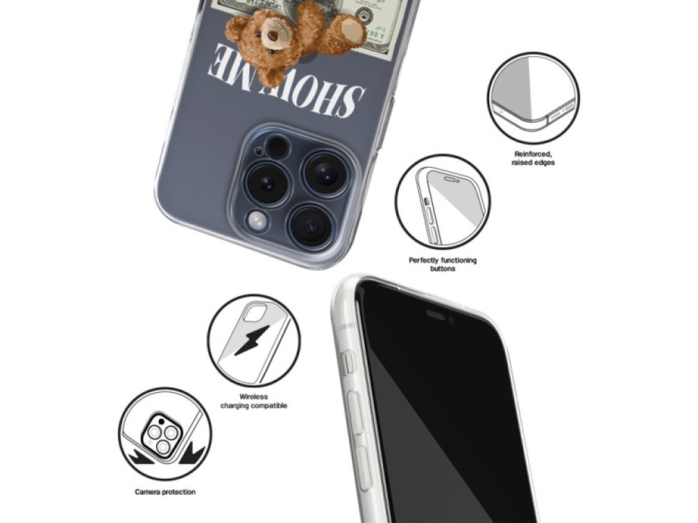 Ochranný kryt na iPhone 13 Pro MAX - Babaco, Teddy Money 002 BPCTEDDY11612