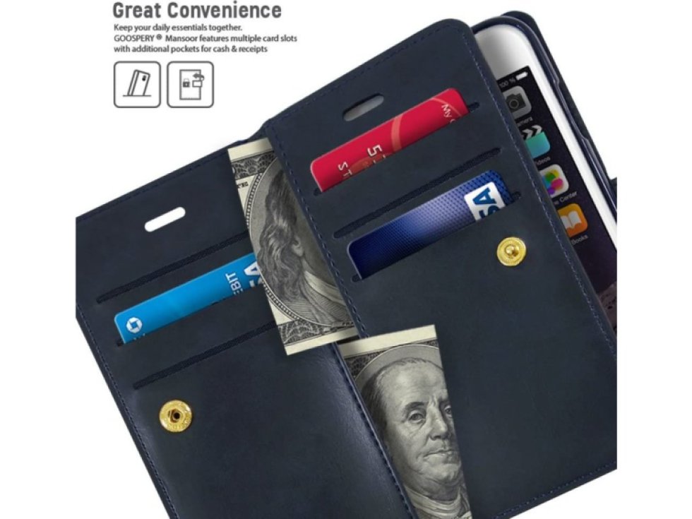 Knížkové pouzdro na iPhone 6 / 6S - Mercury, Mansoor Diary Navy