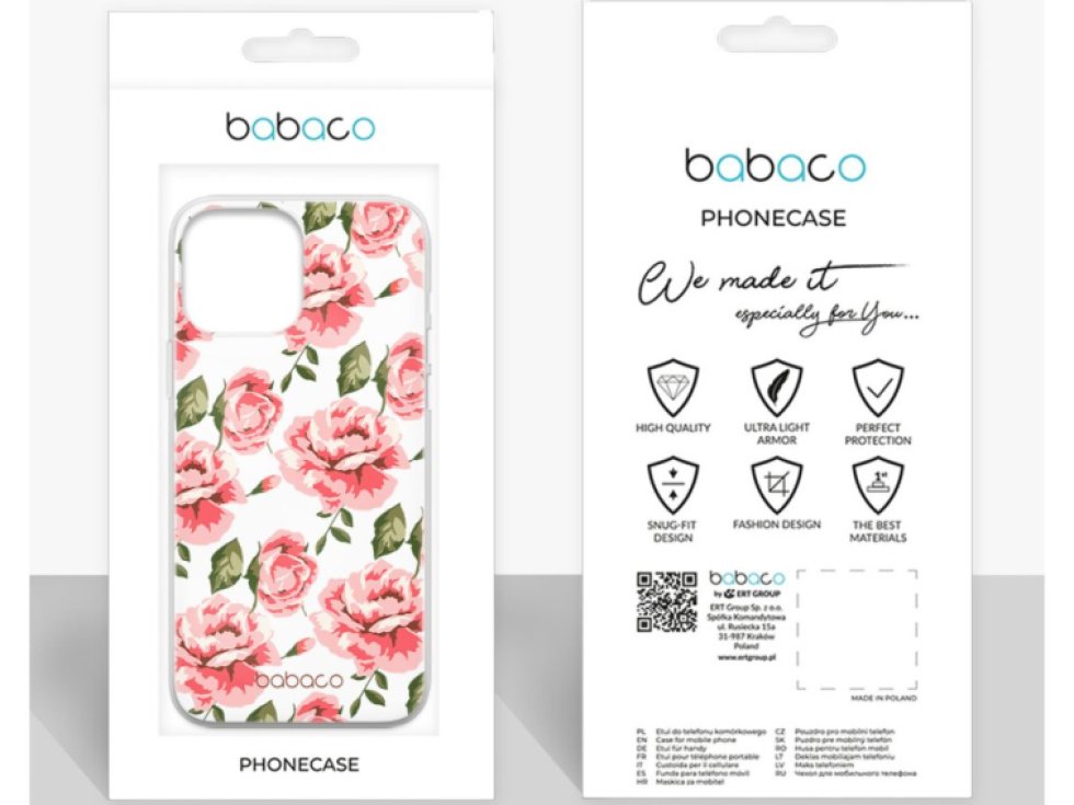 Ochranný kryt pro iPhone 12 Pro MAX - Babaco, Flowers 013 Transparent BPCFLOW7029