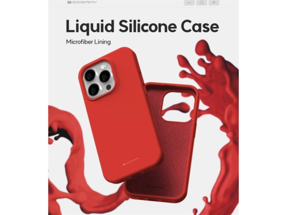 Ochranný kryt na iPhone 15 Pro - Mercury, Silicone Red