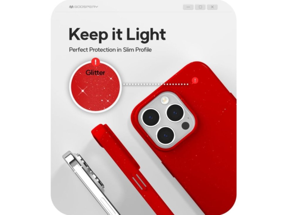 Ochranný kryt na iPhone 15 Pro MAX - Mercury, Jelly Red