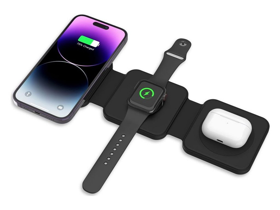 Nabíječka pro iPhone, Apple Watch a AirPods - Tech-Protect, A24 MagSafe Wireless Charger Black