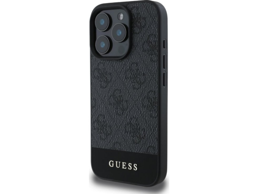 Ochranný kryt na iPhone 16 Pro MAX - Guess, 4G Stripe Gray GUHCP16XG4GLGR