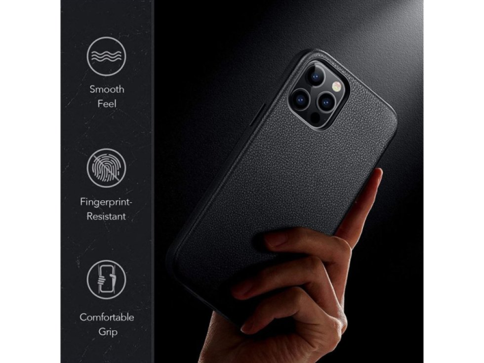 Kožený kryt na iPhone 12 Pro MAX - ESR, Metro Leather Black 3C01201410201