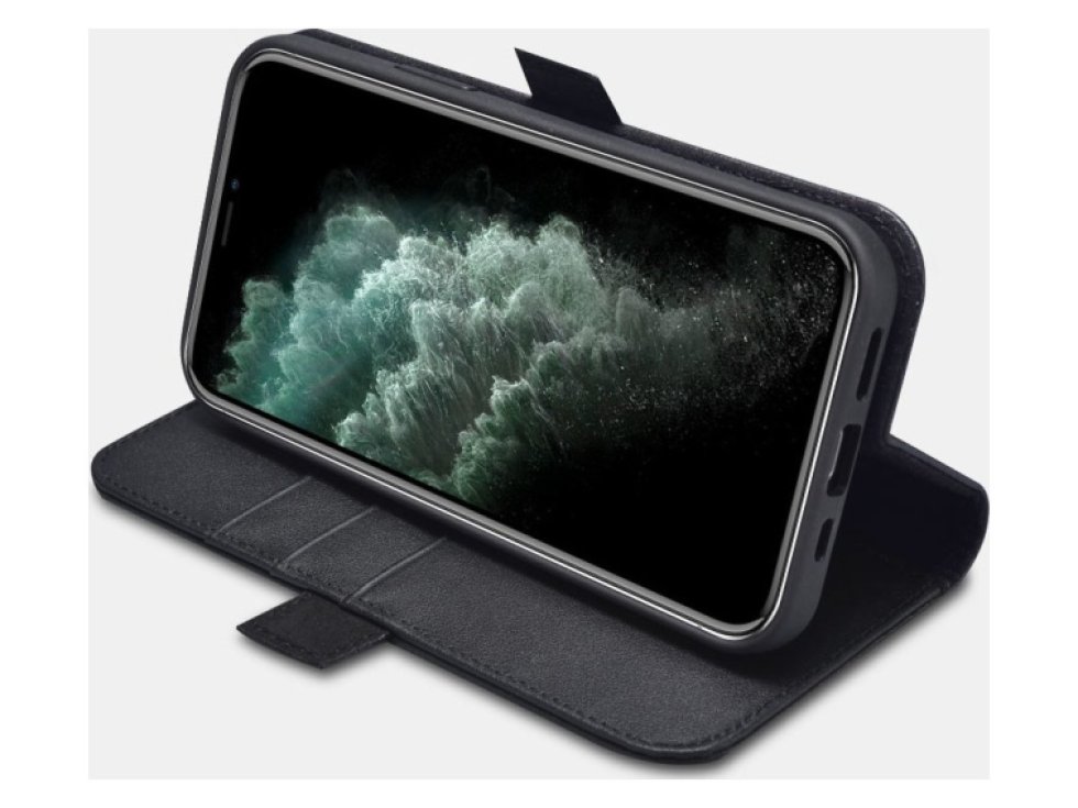 Knížkové pouzdro pro iPhone 12 Pro MAX - iCarer, Detachable 2in1 Black 11.01.WMI1203-BK