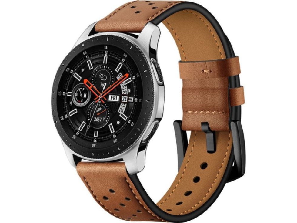Řemínek pro Samsung Galaxy Watch 46mm - Tech-Protect, Leather Brown 99123277