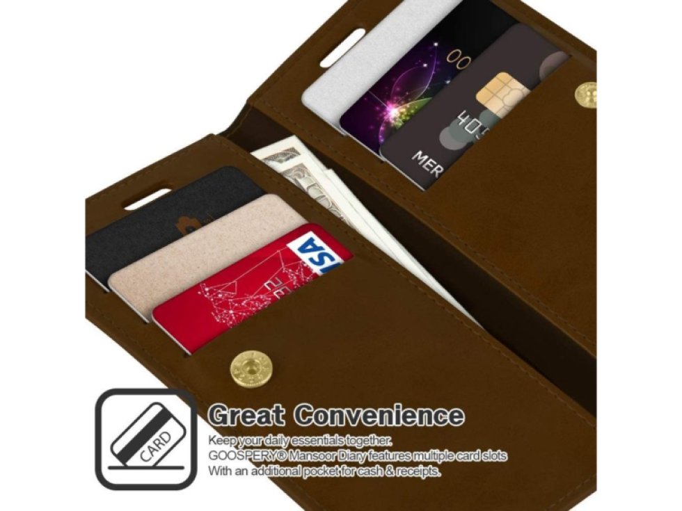 Knížkové pouzdro na iPhone 12 / 12 Pro - Mercury, Mansoor Diary Brown