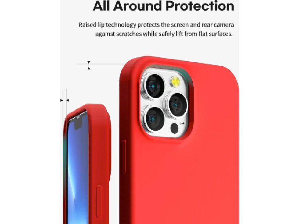Ochranný kryt pro iPhone 13 Pro MAX - Mercury, Silicone Red
