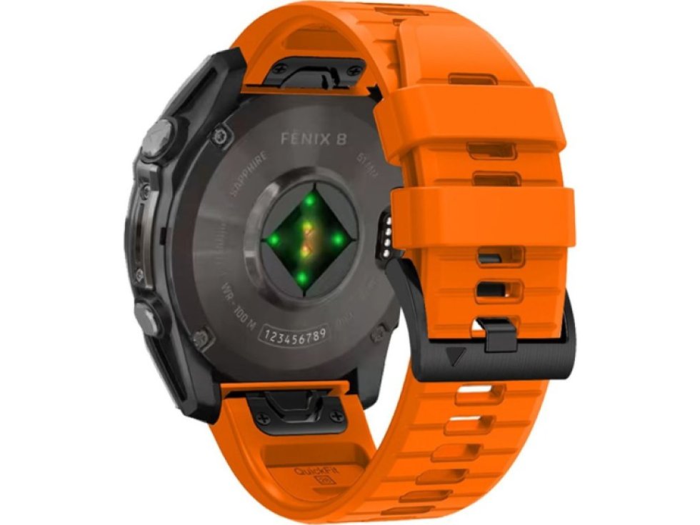 Řemínek pro Garmin Fenix 5X / 5X PLUS / 6X / 6X PRO / 7X / 8 (51mm) - Tech-Protect, Silicone Line Orange
