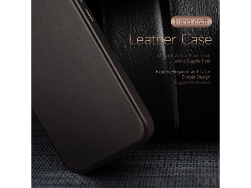 Kožený kryt na iPhone 14 Pro MAX - DuxDucis, Naples with MagSafe Coffee