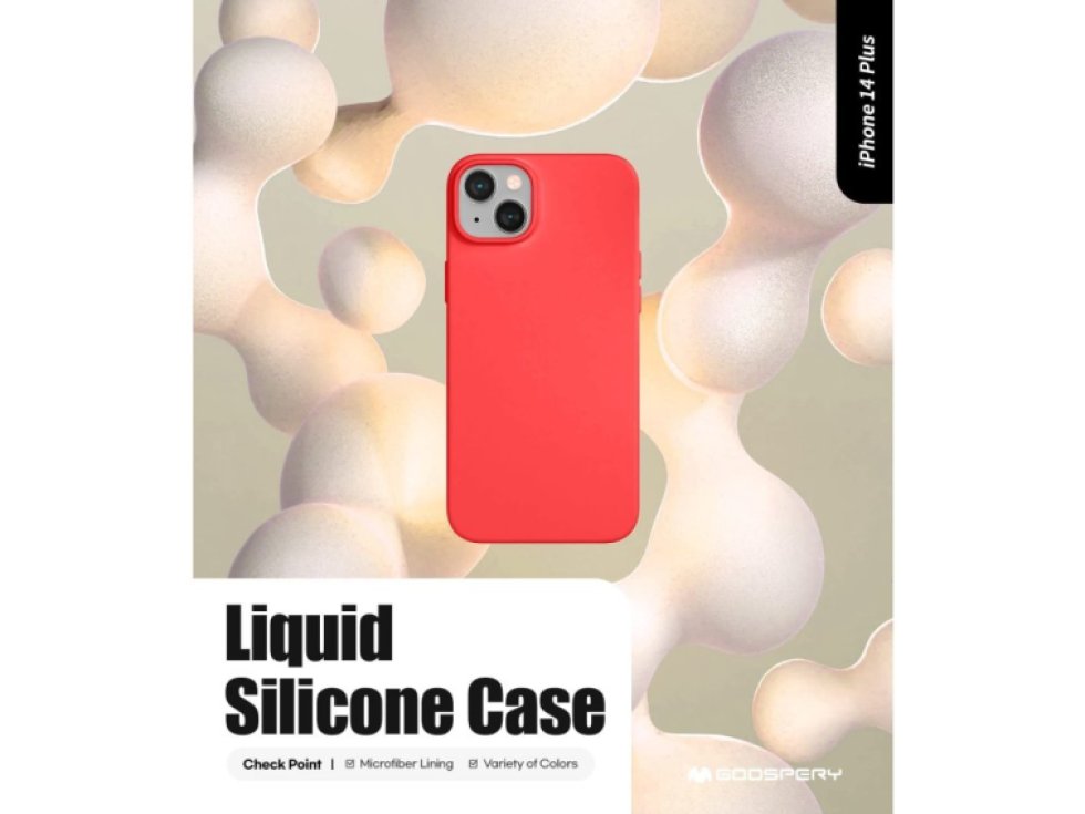 Ochranný kryt pro iPhone 14 PLUS - Mercury, Silicone Red