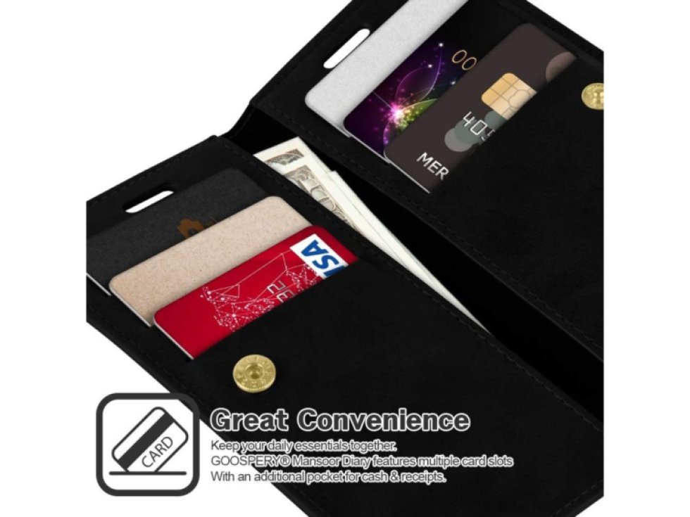 Knížkové pouzdro na iPhone 12 / 12 Pro - Mercury, Mansoor Diary Black