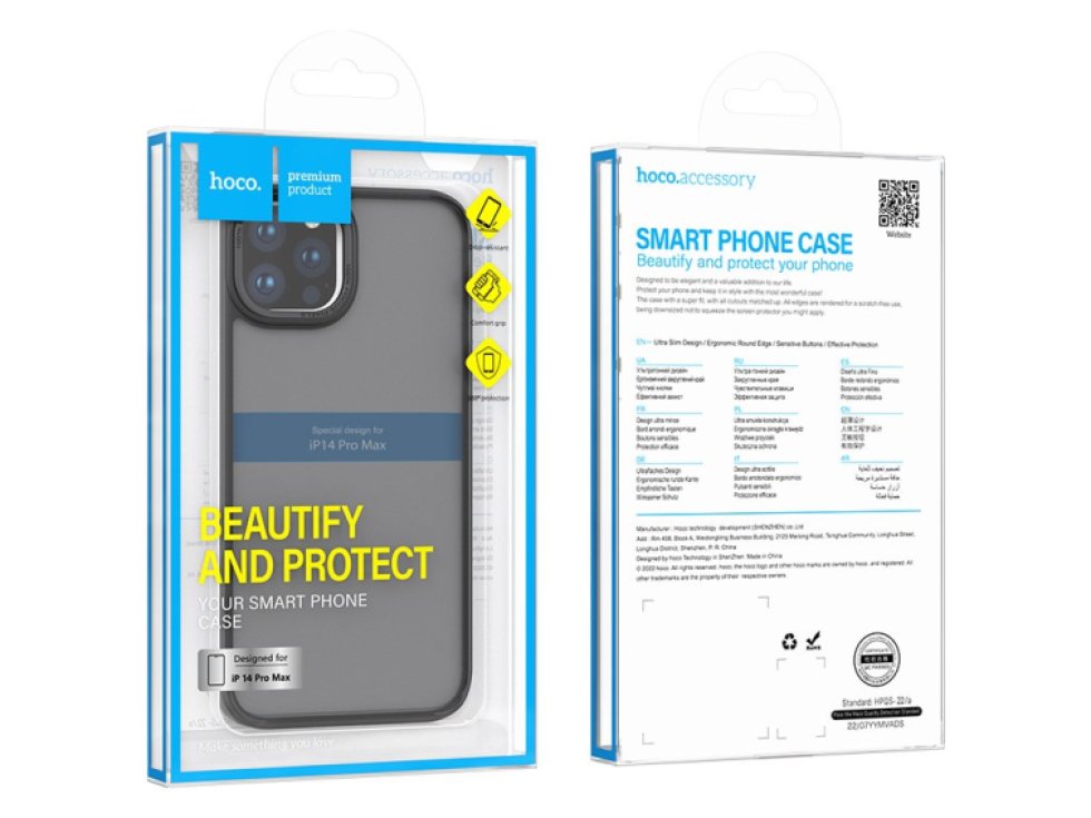 Ochranný kryt pro iPhone 14 Pro - Hoco, GoldenShield Black