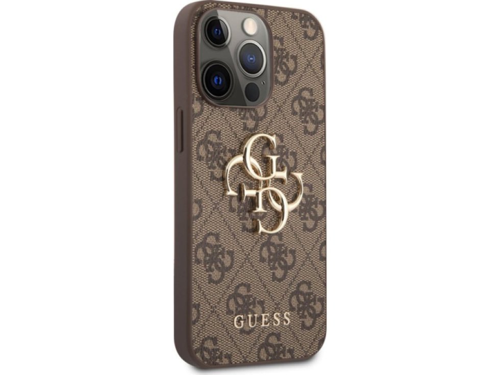 Ochranný kryt pro iPhone 13 Pro MAX - Guess, 4G Logo Back Brown GUHCP13X4GMGBR