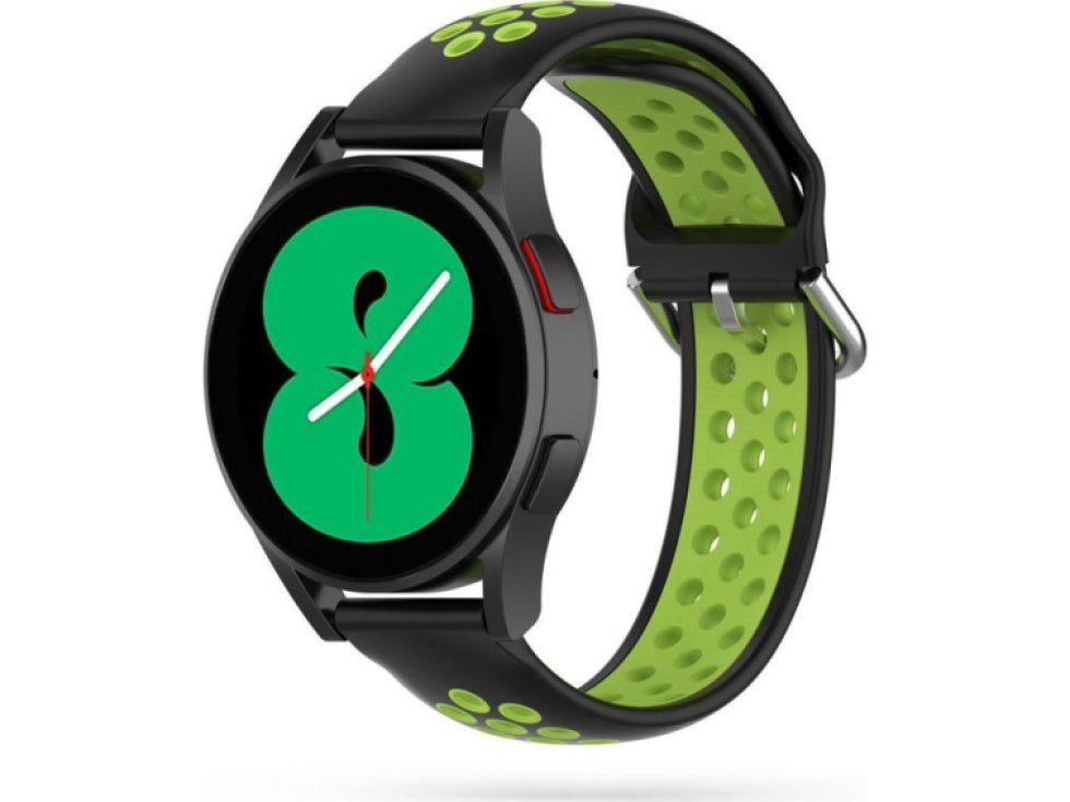 Řemínek pro Samsung Galaxy Watch 40mm / 42mm / 44mm / 46mm - Tech-Protect, Softband Black/Lime