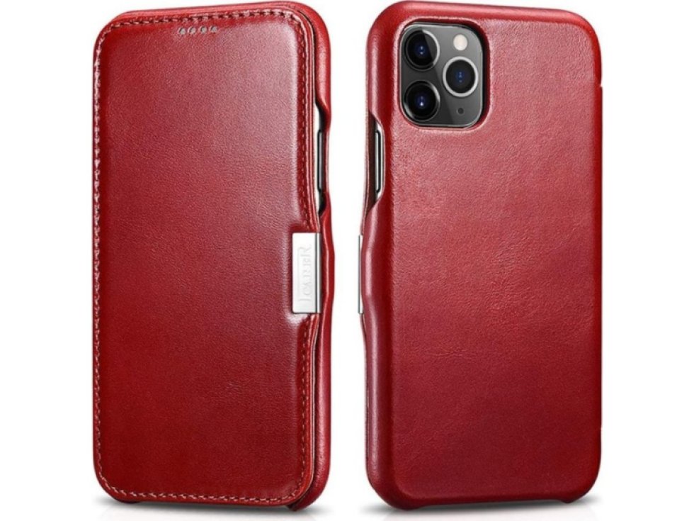 Knížkové pouzdro pro iPhone 11 Pro - iCarer, Vintage Red 01.19.RIX1107-RD