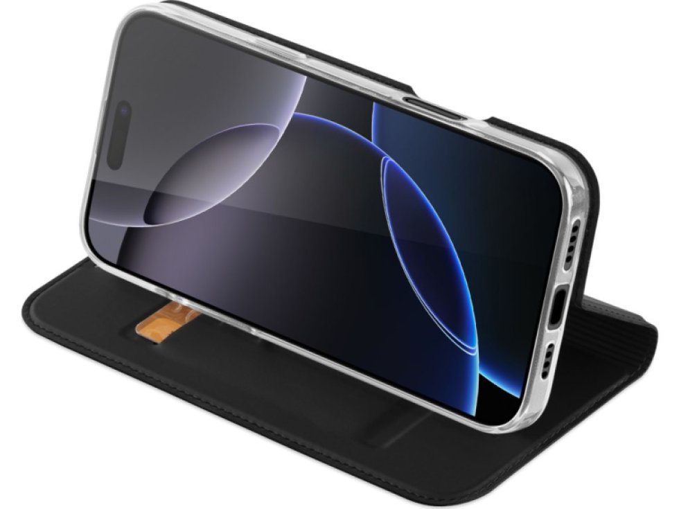 Knížkové pouzdro na iPhone 16 Pro - DuxDucis, SkinPro Black