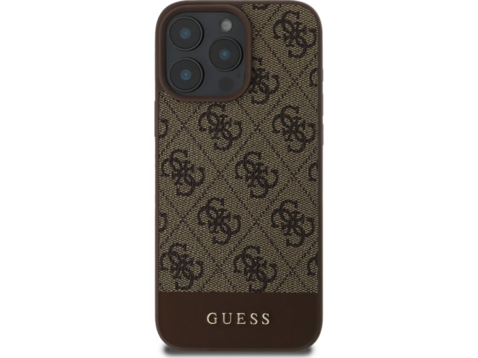 Ochranný kryt na iPhone 16 Pro - Guess, 4G Stripe Brown GUHCP16LG4GLBR