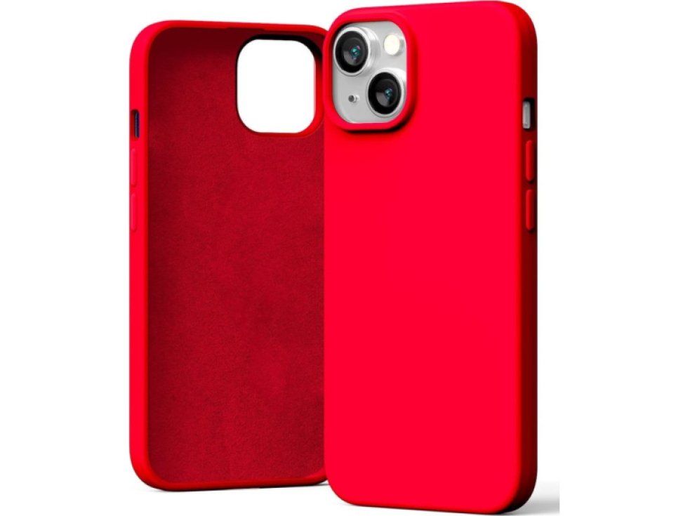 Ochranný kryt pro iPhone 14 - Mercury, Silicone Red