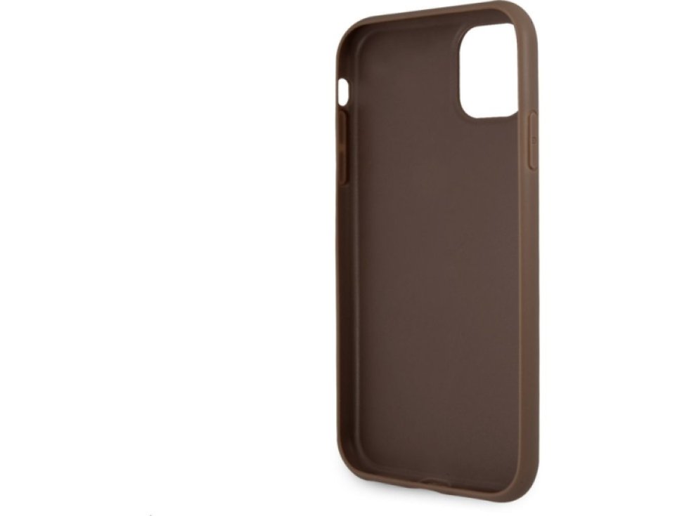 Ochranný kryt na iPhone 11 - Guess, 4G Logo Back Brown GUHCN614GMGBR