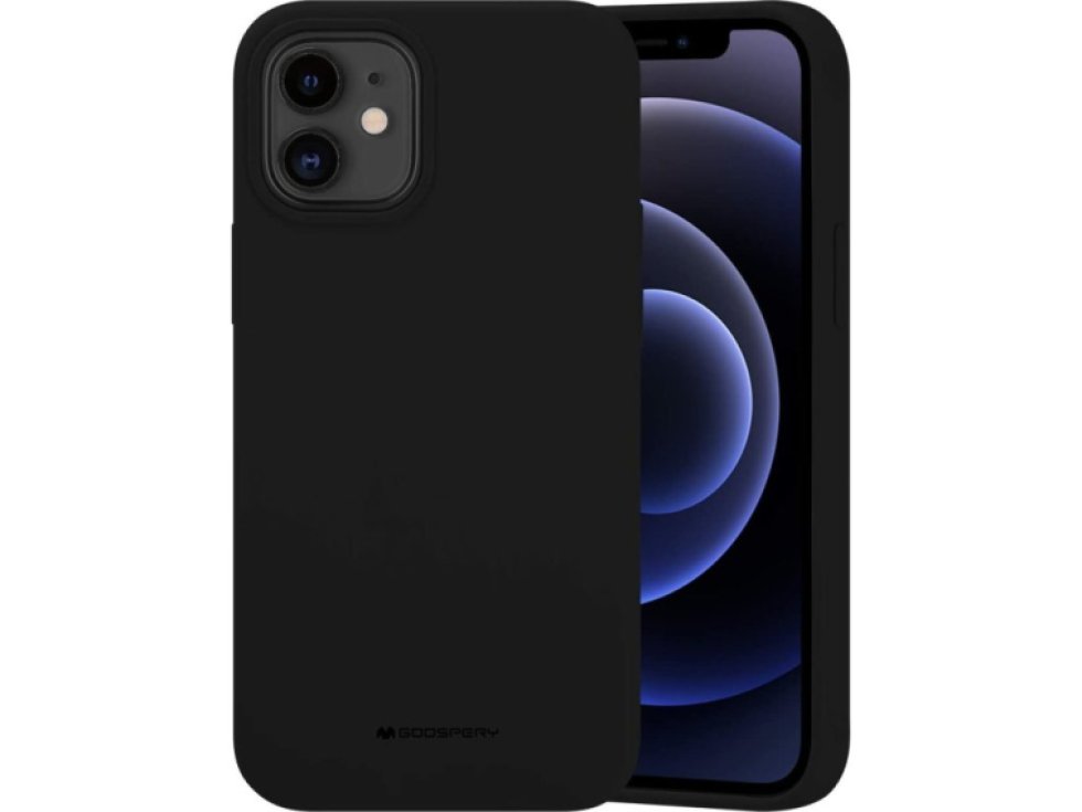 Ochranný kryt pro iPhone 12 mini - Mercury, Silicone Black