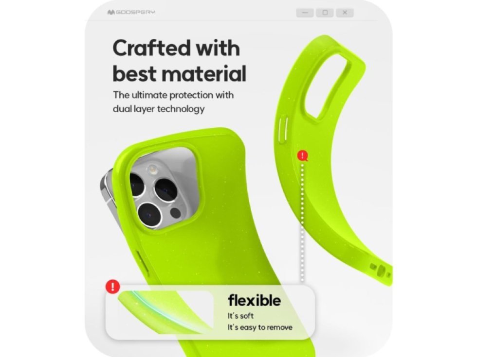 Ochranný kryt na iPhone 15 Pro - Mercury, Jelly Lime