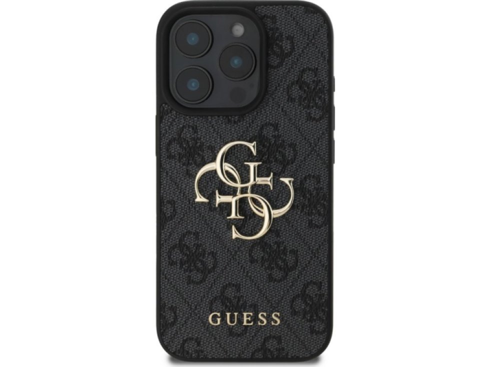 Ochranný kryt na iPhone 16 Pro - Guess, 4G Metal Logo Gray GUHCP16L4GMGGR