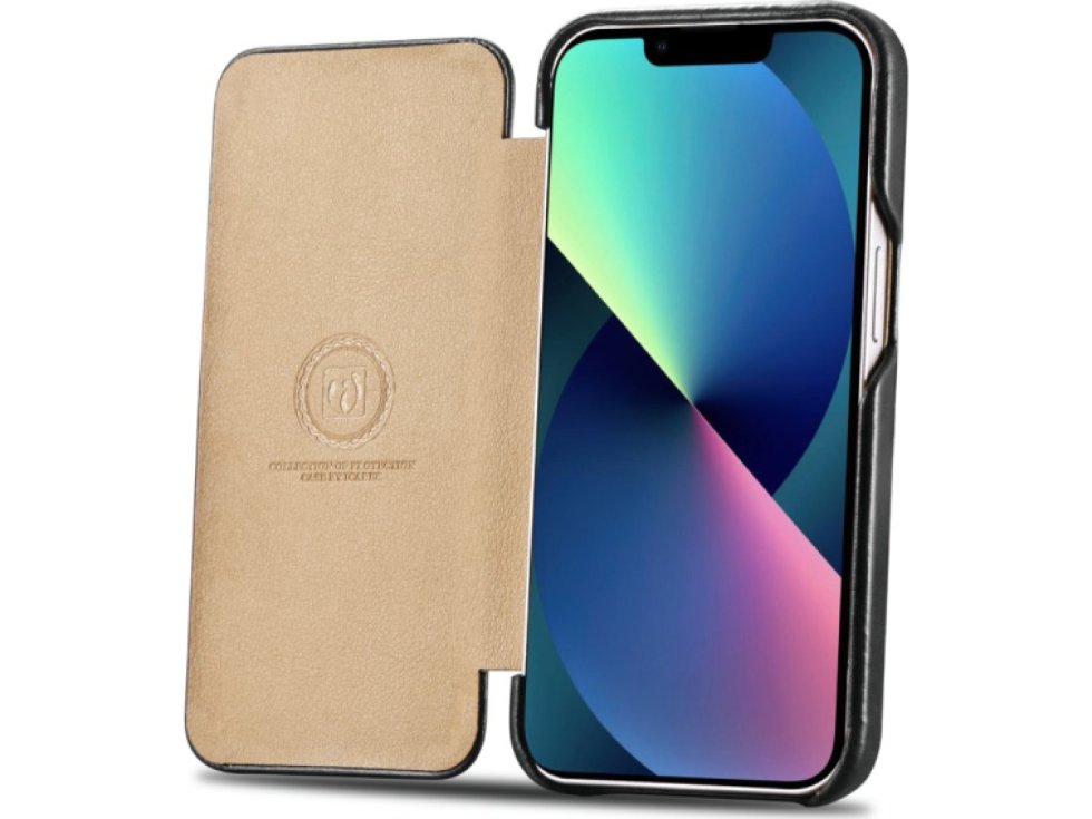 Knížkové pouzdro pro iPhone 13 mini - iCarer, Vintage Black 01.21.RIX1301-BK