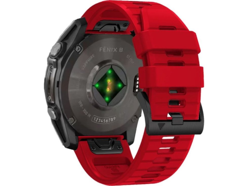 Řemínek pro Garmin Fenix 5 / 6 / 6 PRO / 7 / 8 (47mm) / E - Tech-Protect, Silicone Line Red