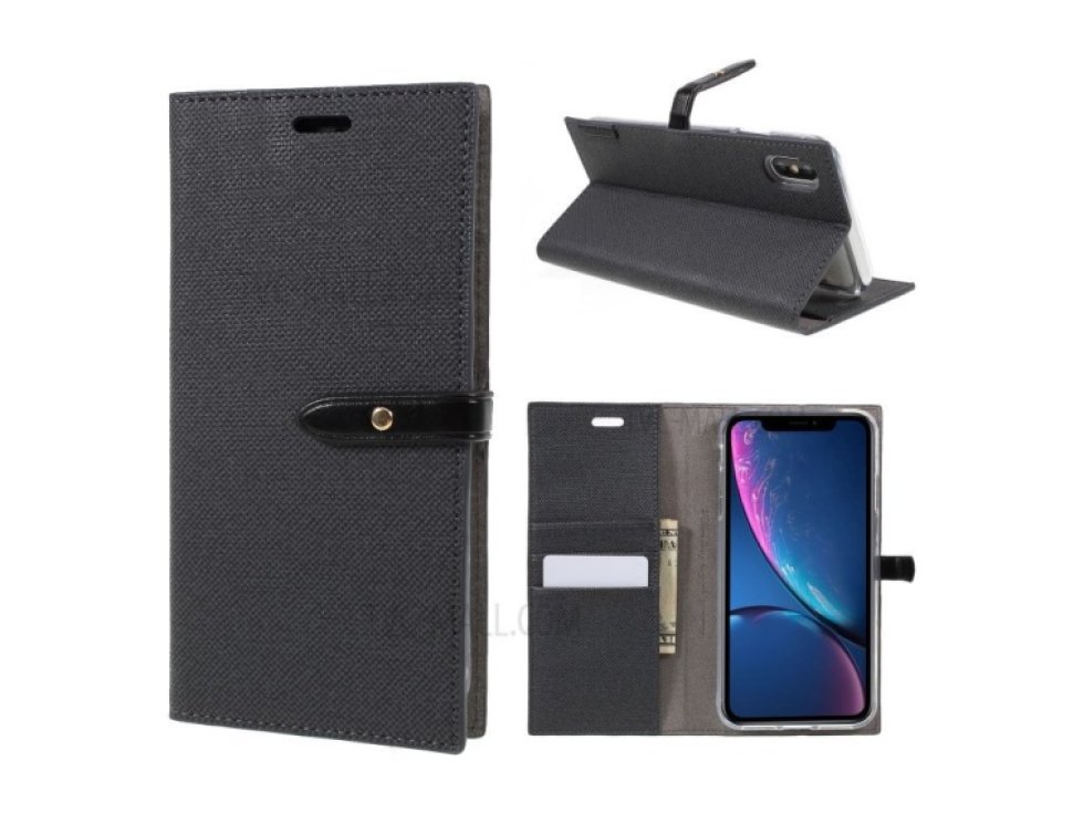 Pouzdro / kryt pro iPhone XS MAX - Mercury, Milano Diary Black/Black