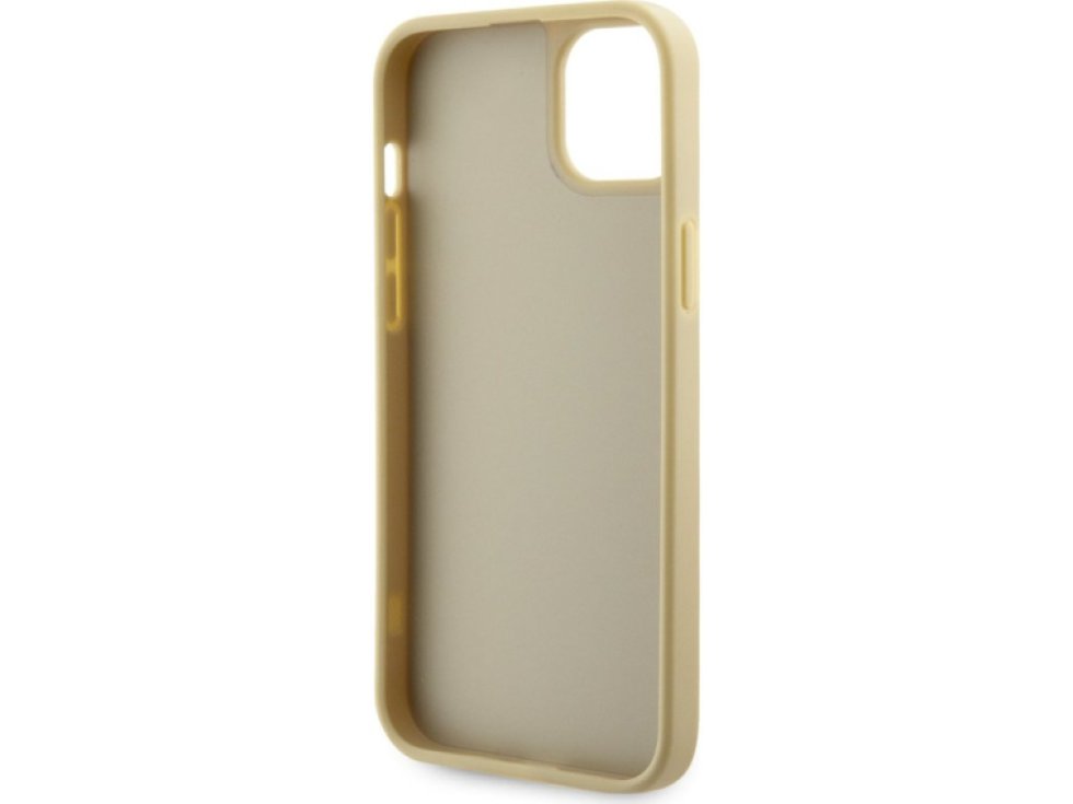 Ochranný kryt pro iPhone 14 - Guess, Rhinestones Triangle Metal Logo Gold GUHCP14SHDGTPD