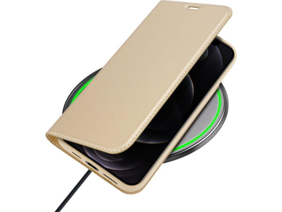 Knížkové pouzdro na iPhone 12 Pro MAX - DuxDucis, SkinPro Gold