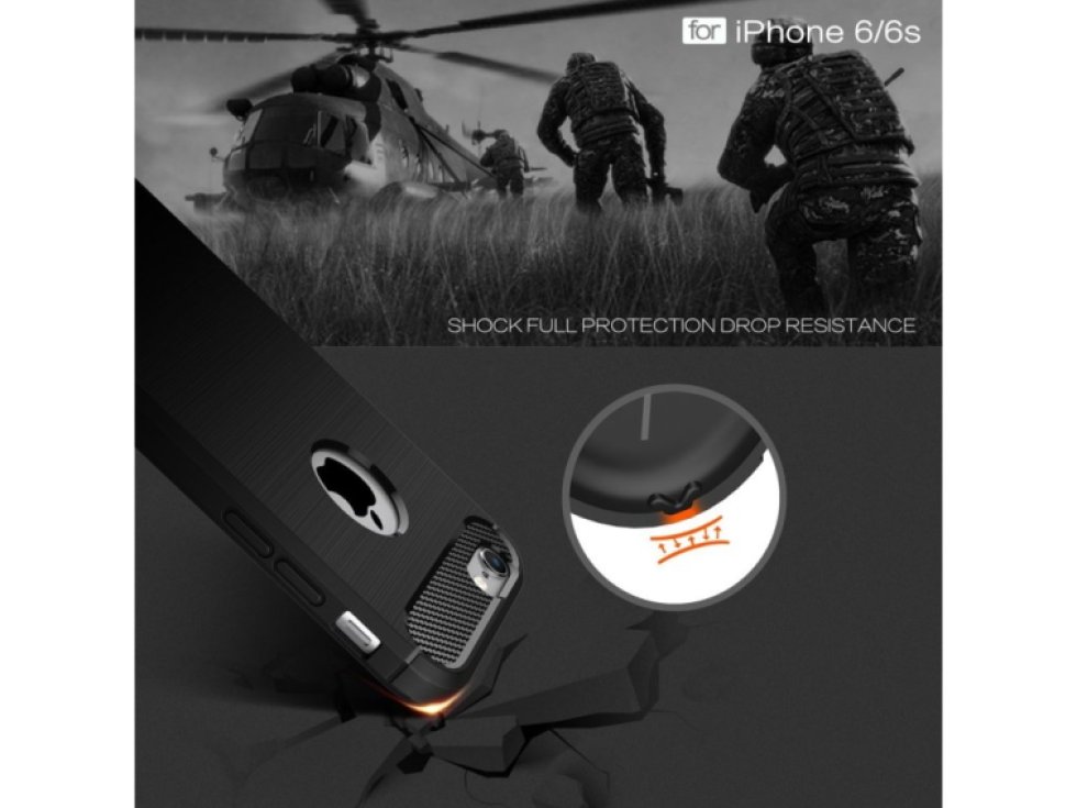 Ochranný kryt na iPhone 6 / 6S - Carbon Fibre