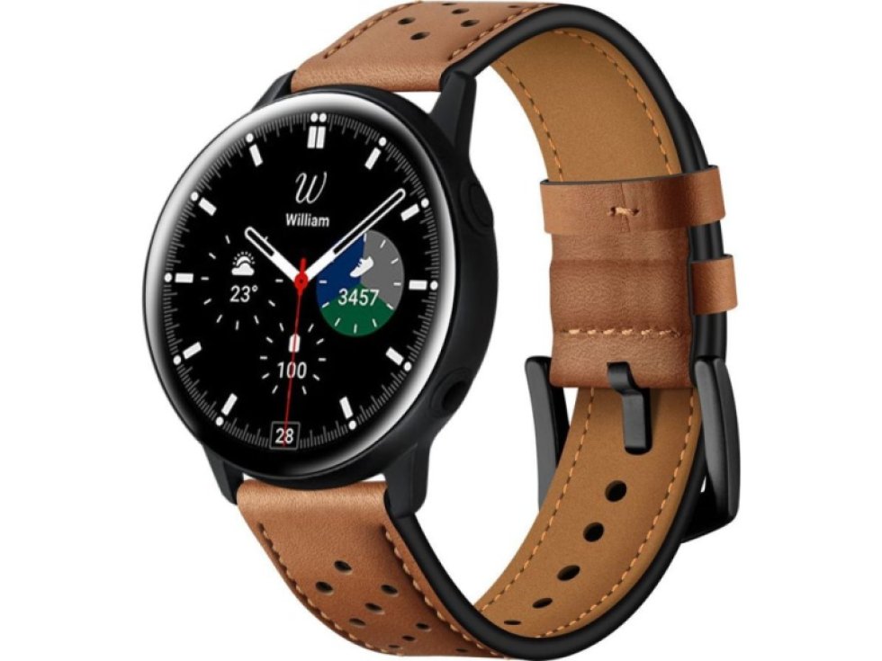 Řemínek pro Samsung Galaxy Watch 40mm / 42mm / 44mm / 46mm - Tech-Protect, Leather Brown